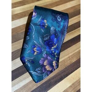 Haggar Floral Green and Purple Tie